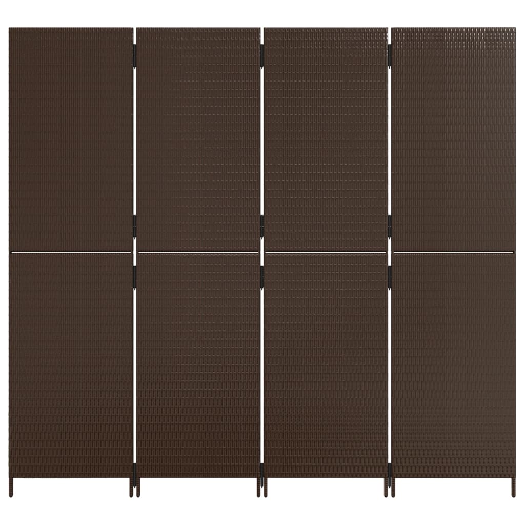 Paravent 4-tlg. Braun Poly Rattan - Pazzar.ch
