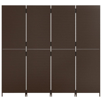 Paravent 4-tlg. Braun Poly Rattan - Pazzar.ch