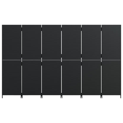 Paravent 6-tlg. Schwarz Poly Rattan - Pazzar.ch
