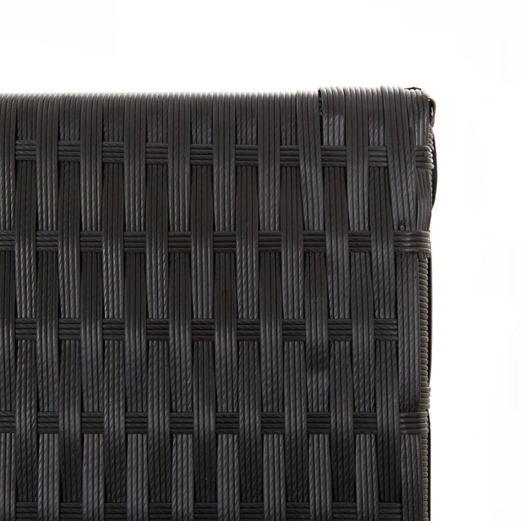 Paravent 6-tlg. Schwarz Poly Rattan - Pazzar.ch