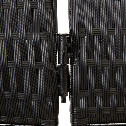 Paravent 6-tlg. Schwarz Poly Rattan - Pazzar.ch
