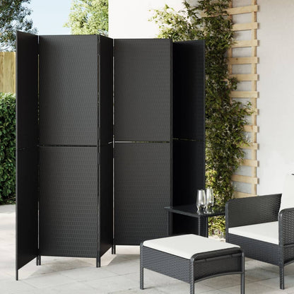 Paravent 6-tlg. Schwarz Poly Rattan - Pazzar.ch