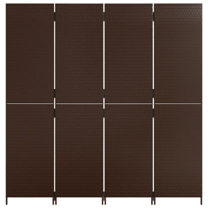 Paravent 4-tlg. Braun Poly Rattan - Pazzar.ch