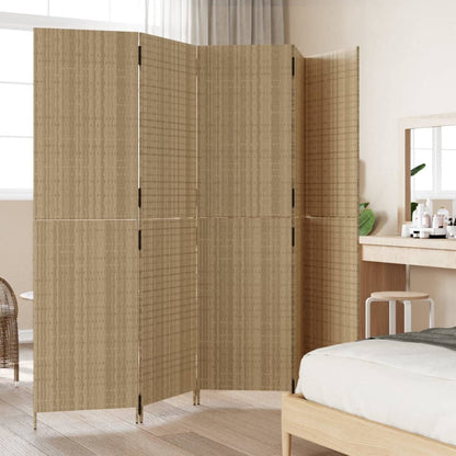 Paravent 5-tlg. Beige Poly Rattan - Pazzar.ch