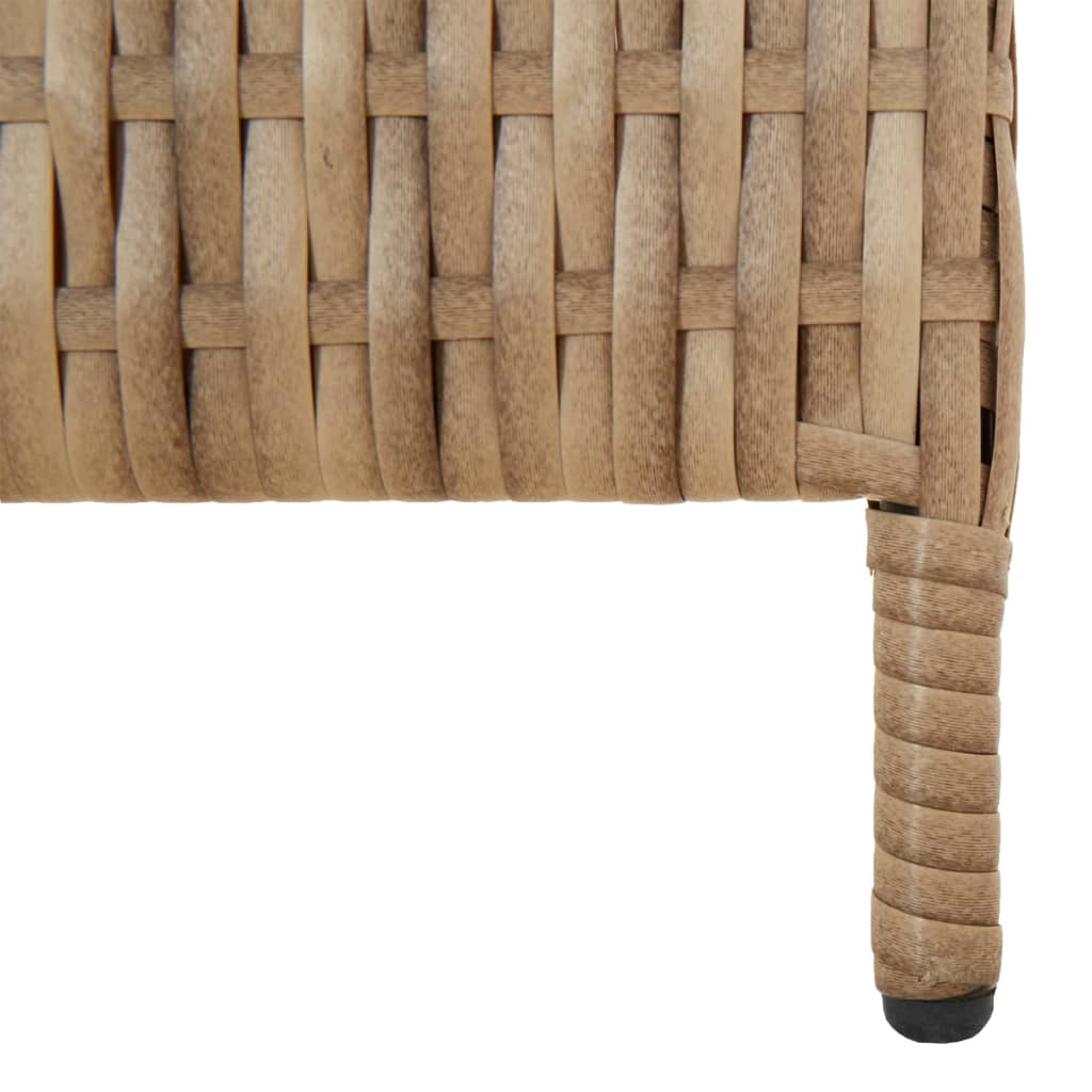 Paravent 5-tlg. Beige Poly Rattan - Pazzar.ch