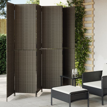 Paravent 6-tlg. Grau Poly Rattan - Pazzar.ch