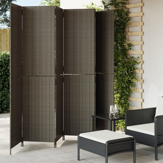 Paravent 6-tlg. Grau Poly Rattan - Pazzar.ch