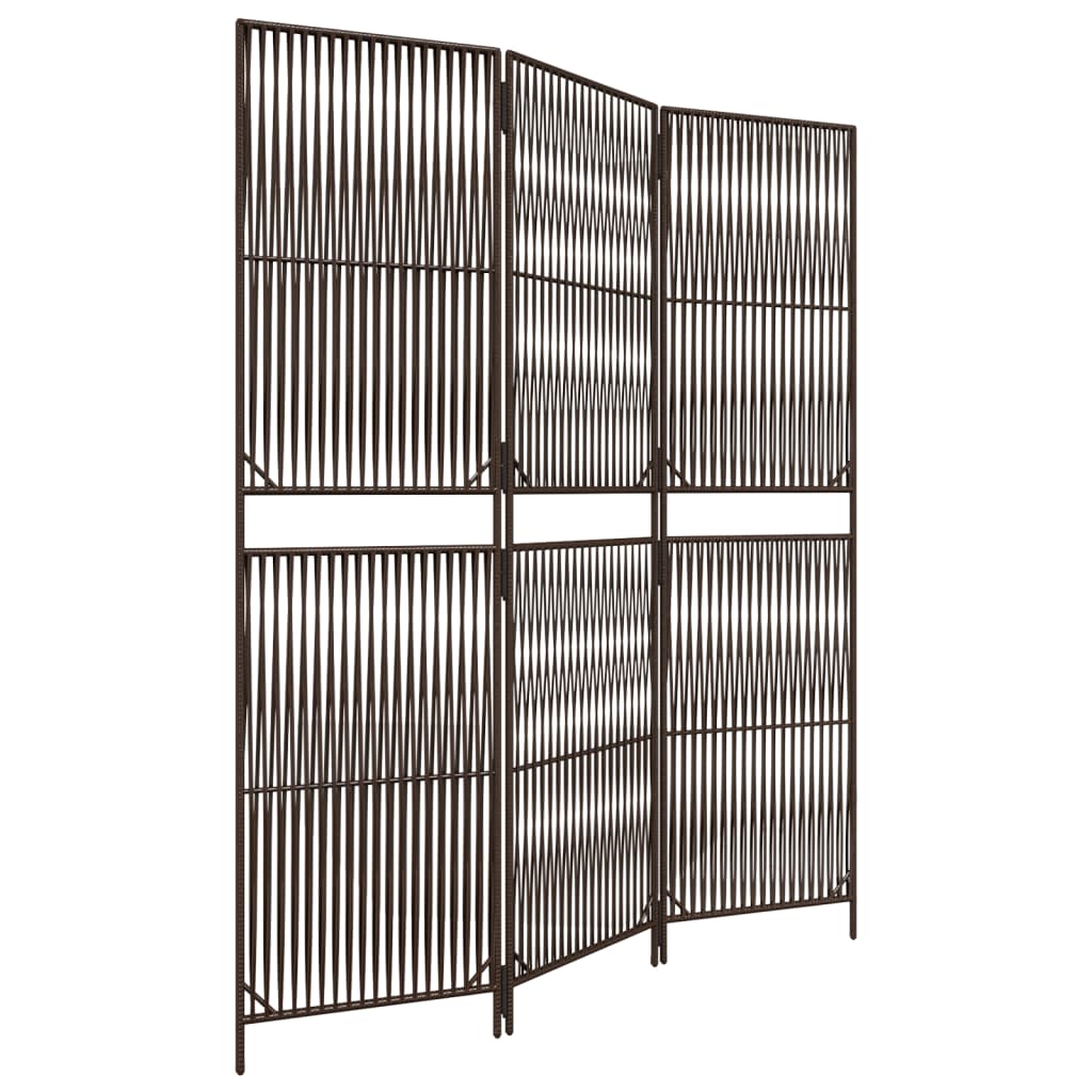 Paravent 3-tlg. Braun Poly Rattan - Pazzar.ch