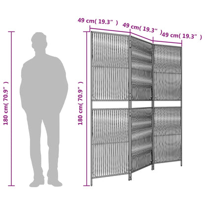 Paravent 3-tlg. Braun Poly Rattan - Pazzar.ch