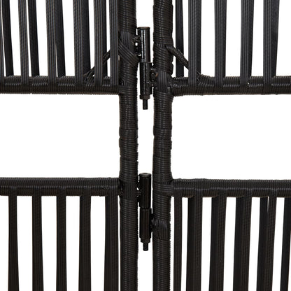Paravent 4-tlg. Schwarz Poly Rattan - Pazzar.ch