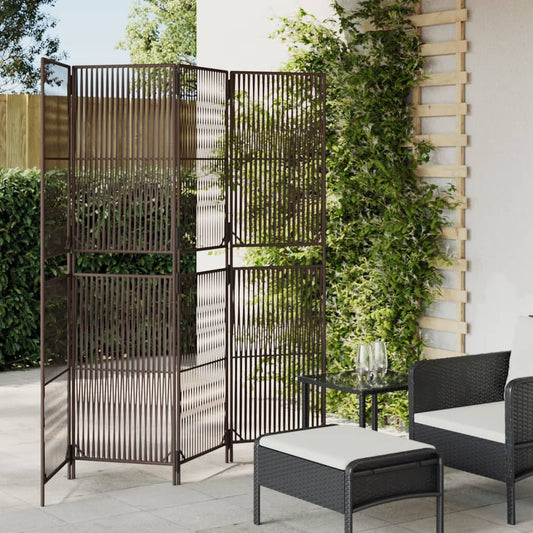 Paravent 4-tlg. Braun Poly Rattan - Pazzar.ch