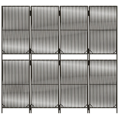 Paravent 4-tlg. Grau Poly Rattan - Pazzar.ch