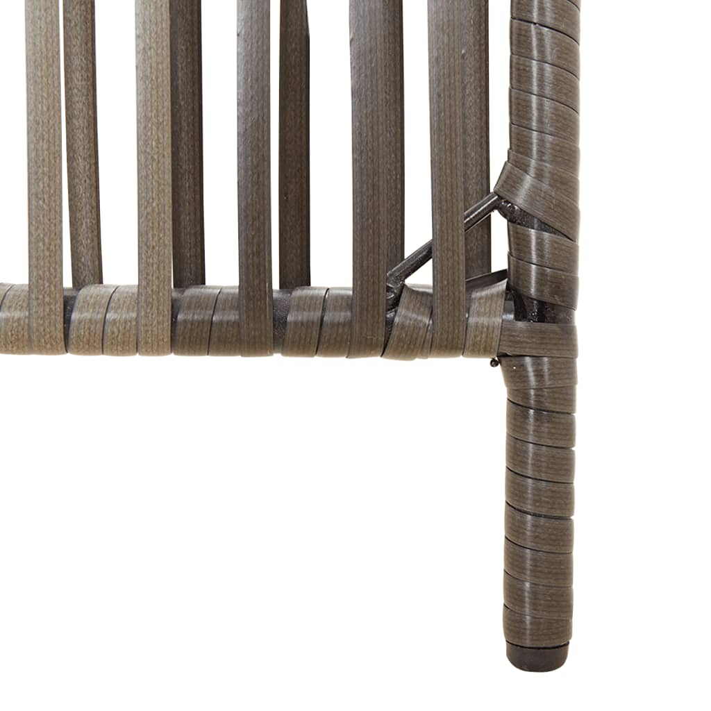 Paravent 4-tlg. Grau Poly Rattan - Pazzar.ch