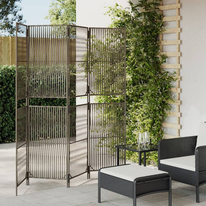 Paravent 4-tlg. Grau Poly Rattan - Pazzar.ch