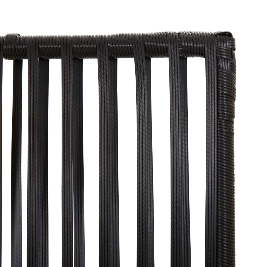 Paravent 5-tlg. Schwarz Poly Rattan