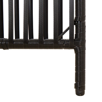 Paravent 5-tlg. Schwarz Poly Rattan - Pazzar.ch