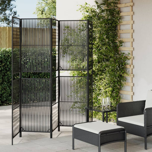 Paravent 5-tlg. Schwarz Poly Rattan - Pazzar.ch
