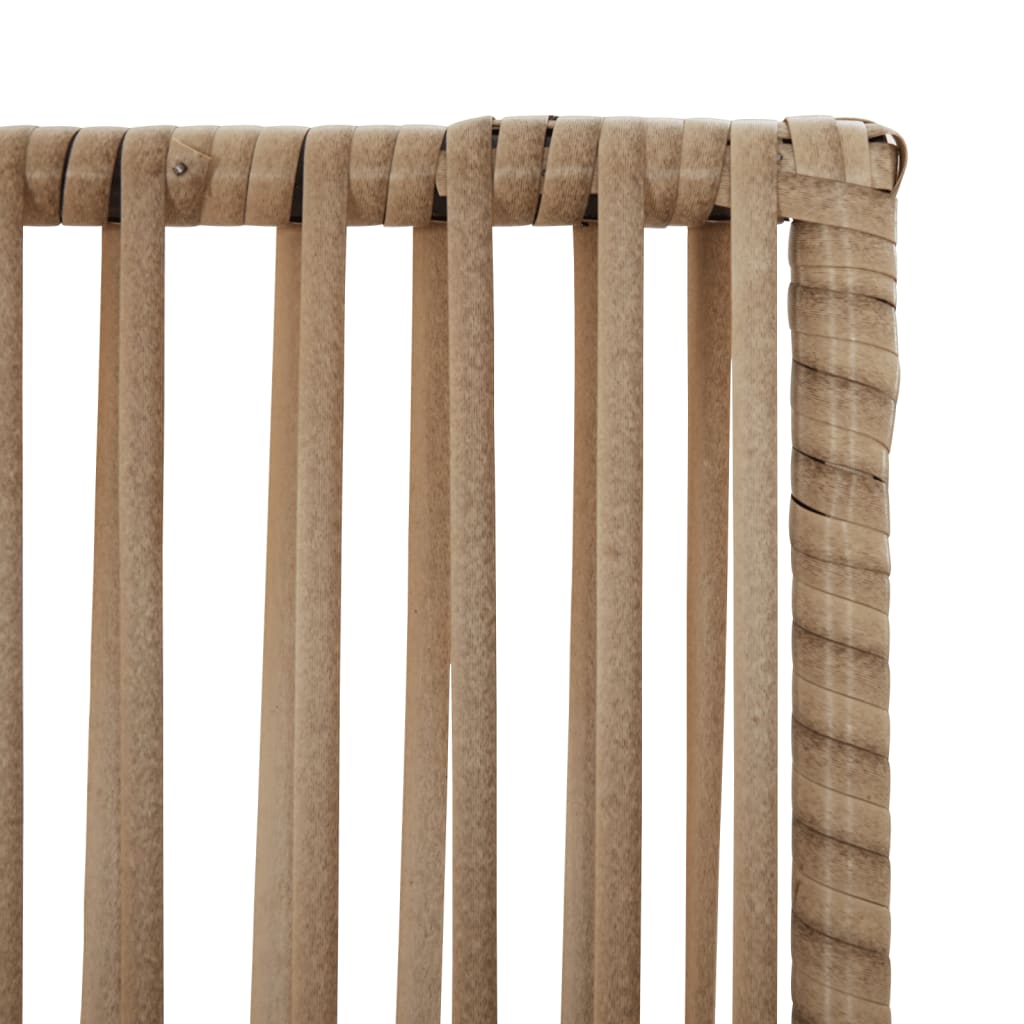 Paravent 5-tlg. Beige Poly Rattan - Pazzar.ch
