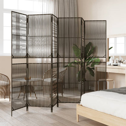 Paravent 6-tlg. Braun Poly Rattan - Pazzar.ch