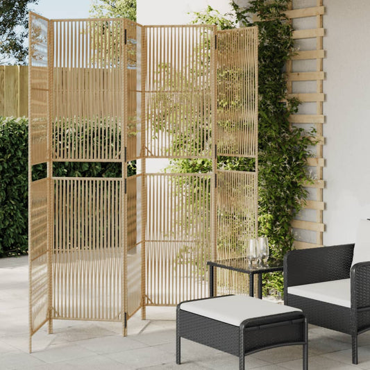 Paravent 6-tlg. Beige Poly Rattan - Pazzar.ch