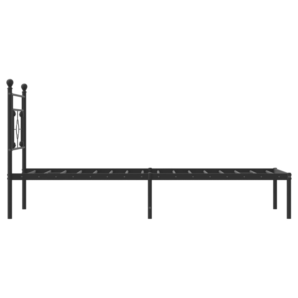 Bettgestell mit Kopfteil Metall Schwarz 100x190 cm - Pazzar.ch
