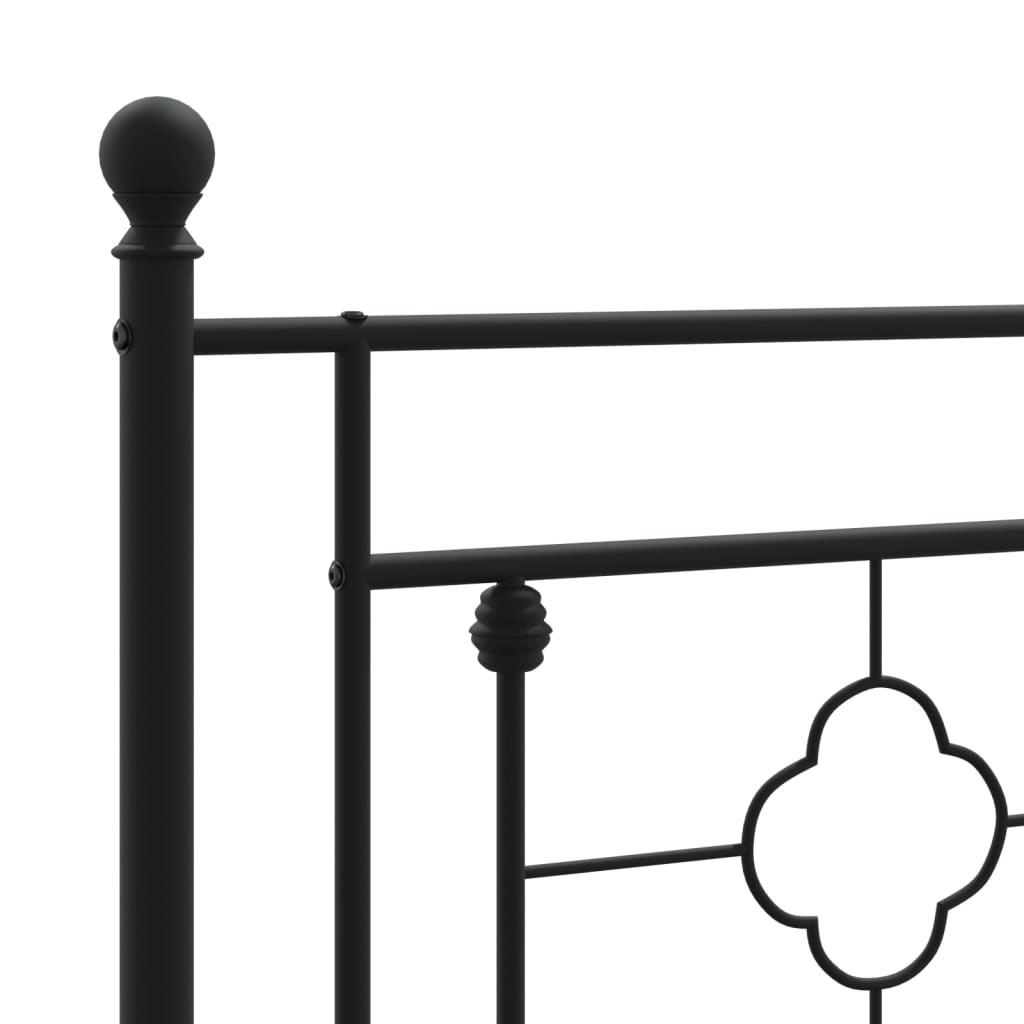 Bettgestell mit Kopfteil Metall Schwarz 100x190 cm - Pazzar.ch