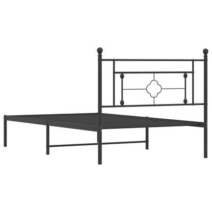 Bettgestell mit Kopfteil Metall Schwarz 107x203 cm - Pazzar.ch