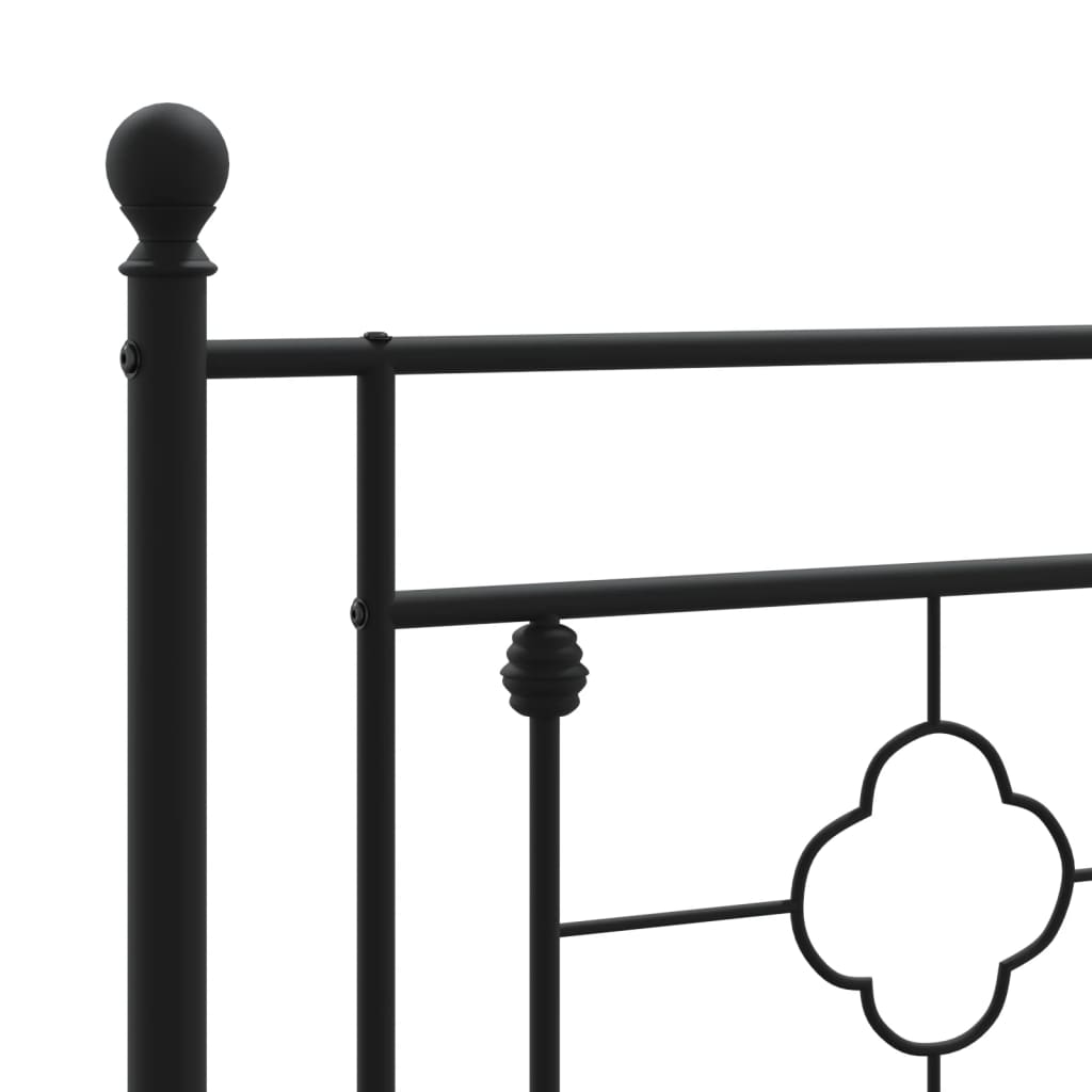 Bettgestell mit Kopfteil Metall Schwarz 107x203 cm - Pazzar.ch