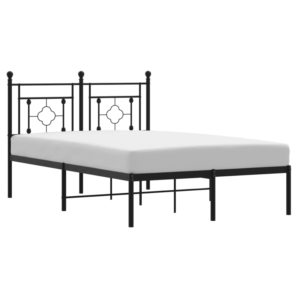 Bettgestell mit Kopfteil Metall Schwarz 120x190 cm - Pazzar.ch