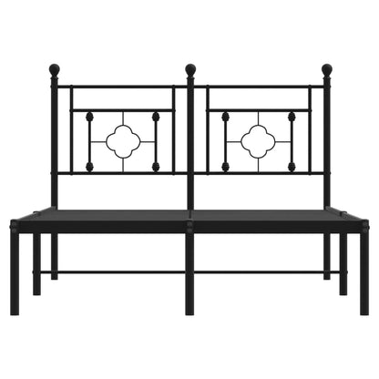 Bettgestell mit Kopfteil Metall Schwarz 120x190 cm - Pazzar.ch