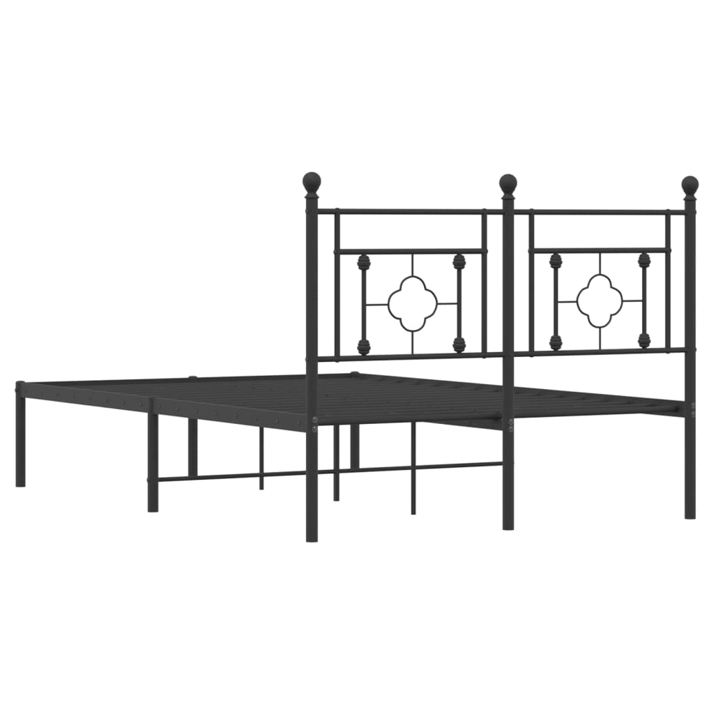 Bettgestell mit Kopfteil Metall Schwarz 120x190 cm - Pazzar.ch