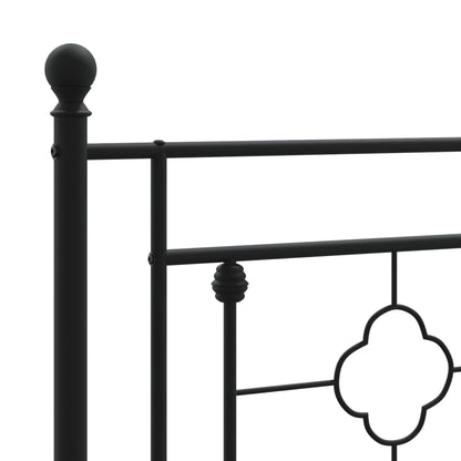 Bettgestell mit Kopfteil Metall Schwarz 120x190 cm - Pazzar.ch