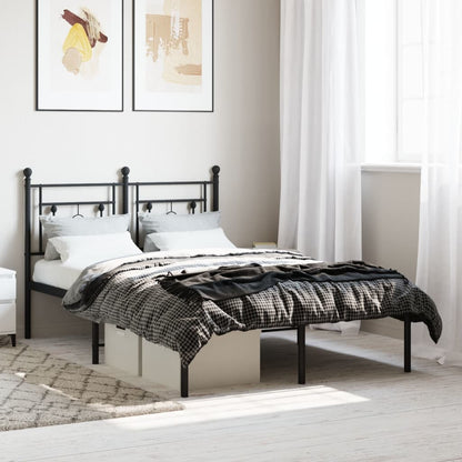 Bettgestell mit Kopfteil Metall Schwarz 120x190 cm - Pazzar.ch