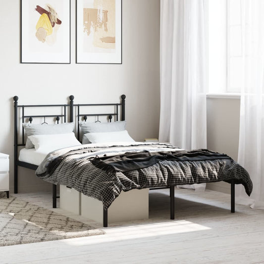 Bettgestell mit Kopfteil Metall Schwarz 120x190 cm - Pazzar.ch