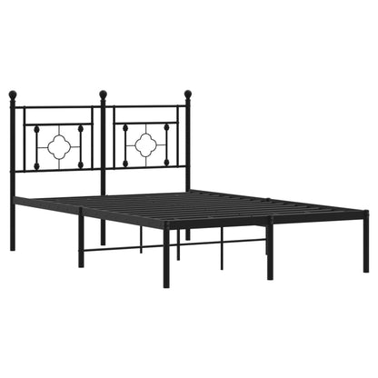 Bettgestell mit Kopfteil Metall Schwarz 120x200 cm - Pazzar.ch