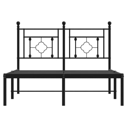 Bettgestell mit Kopfteil Metall Schwarz 120x200 cm - Pazzar.ch