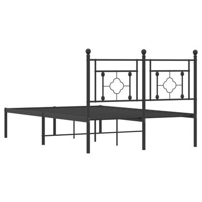 Bettgestell mit Kopfteil Metall Schwarz 120x200 cm - Pazzar.ch