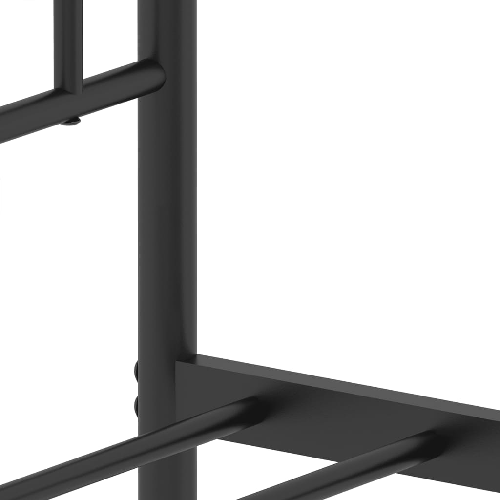 Bettgestell mit Kopfteil Metall Schwarz 120x200 cm - Pazzar.ch