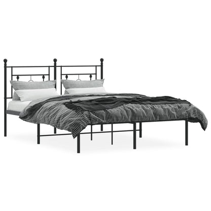 Bettgestell mit Kopfteil Metall Schwarz 140x190 cm - Pazzar.ch