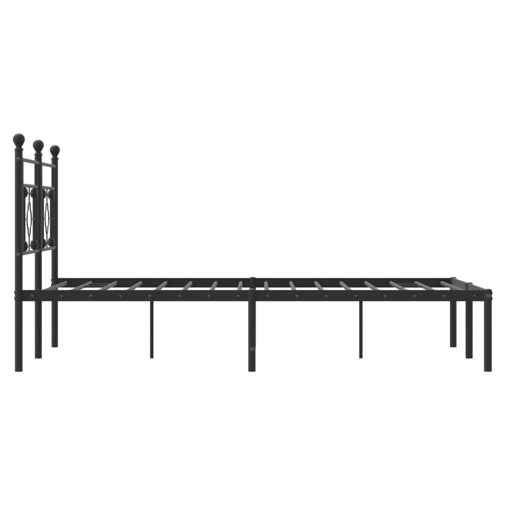 Bettgestell mit Kopfteil Metall Schwarz 140x190 cm - Pazzar.ch