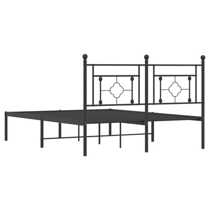 Bettgestell mit Kopfteil Metall Schwarz 140x190 cm - Pazzar.ch