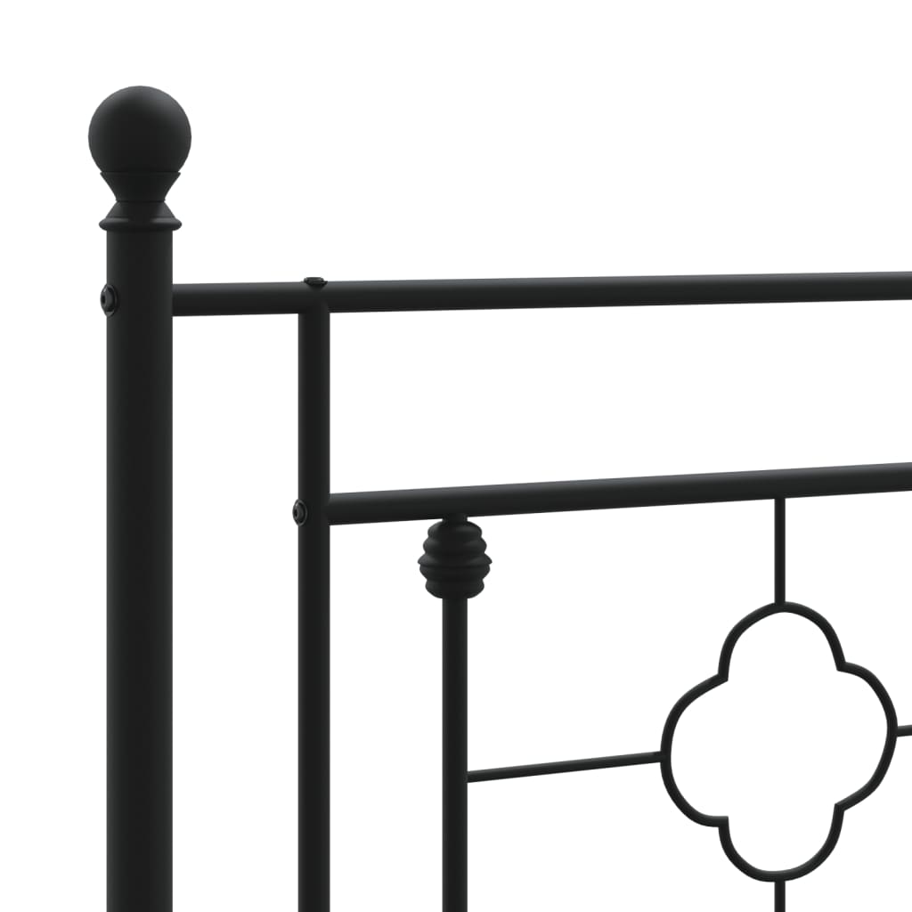 Bettgestell mit Kopfteil Metall Schwarz 140x190 cm - Pazzar.ch