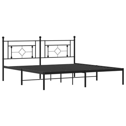 Bettgestell mit Kopfteil Metall Schwarz 183x213 cm - Pazzar.ch