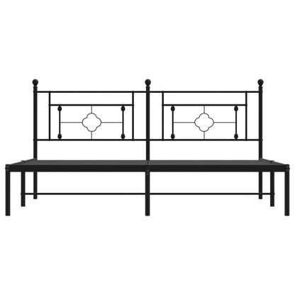 Bettgestell mit Kopfteil Metall Schwarz 183x213 cm - Pazzar.ch