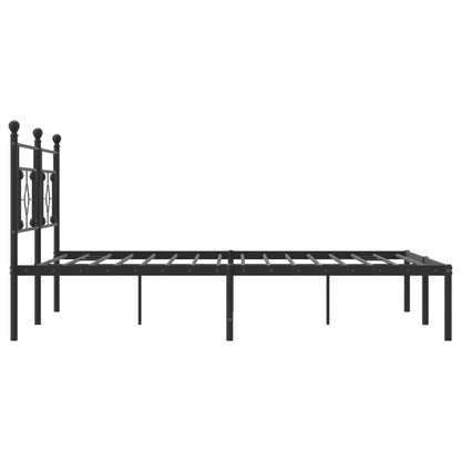 Bettgestell mit Kopfteil Metall Schwarz 183x213 cm - Pazzar.ch