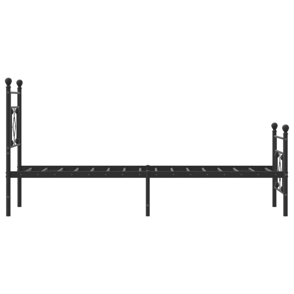 Bettgestell mit Kopf- und Fußteil Metall Schwarz 75x190 cm - Pazzar.ch