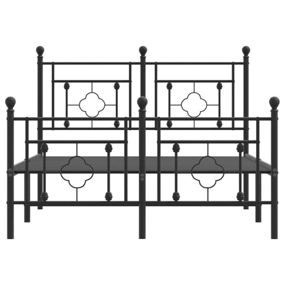 Bettgestell mit Kopf- und Fußteil Metall Schwarz 120x190 cm - Pazzar.ch