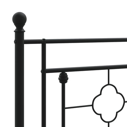 Bettgestell mit Kopf- und Fußteil Metall Schwarz 140x190 cm - Pazzar.ch