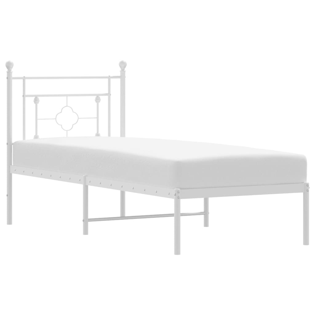 Bettgestell mit Kopfteil Metall Weiß 80x200 cm - Pazzar.ch