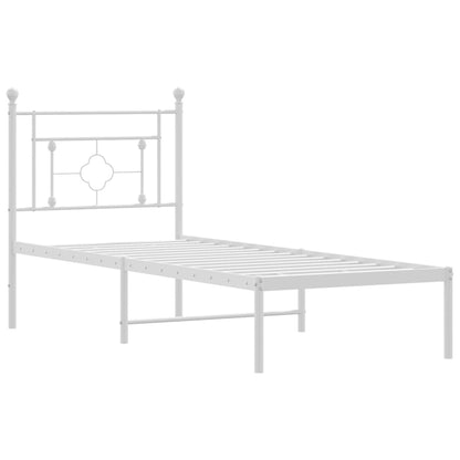 Bettgestell mit Kopfteil Metall Weiß 80x200 cm - Pazzar.ch